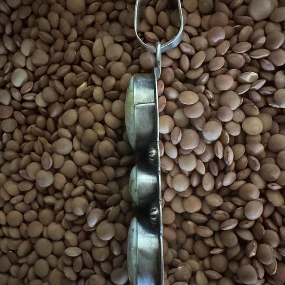 Navajo Sterling Silver Palomino Variscite Three Stone Pendant by Jameson Garcia - Picture 3 of 4